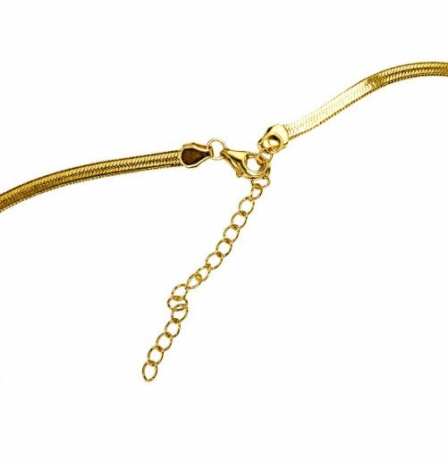 1.30 DEW Moissanite Flex Necklace in 925 Yellow Gold Plated