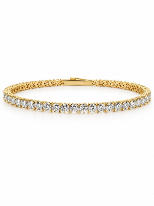 8.60 DEW Moissanite Bangle in 925 Yellow Gold Plated