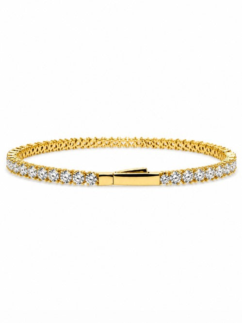 8.60 DEW Moissanite Flex Bangle in 925 Yellow Gold Plated