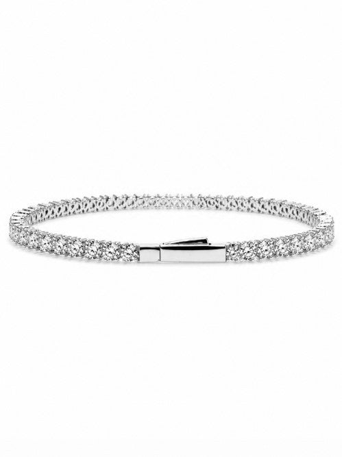8.60 DEW Moissanite Flex Bangle in 925 Platinum Plated