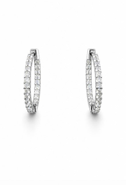 4.40 DEW Moissanite Earring in 925 Platinum Plated