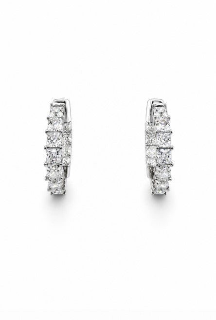 6.70 DEW Moissanite Earring in 925 Platinum Plated