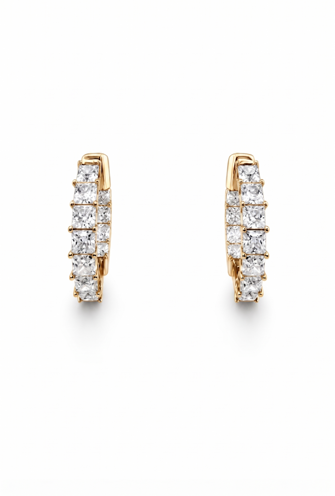 6.70 DEW Moissanite Earring in 925 Yellow Gold Plated