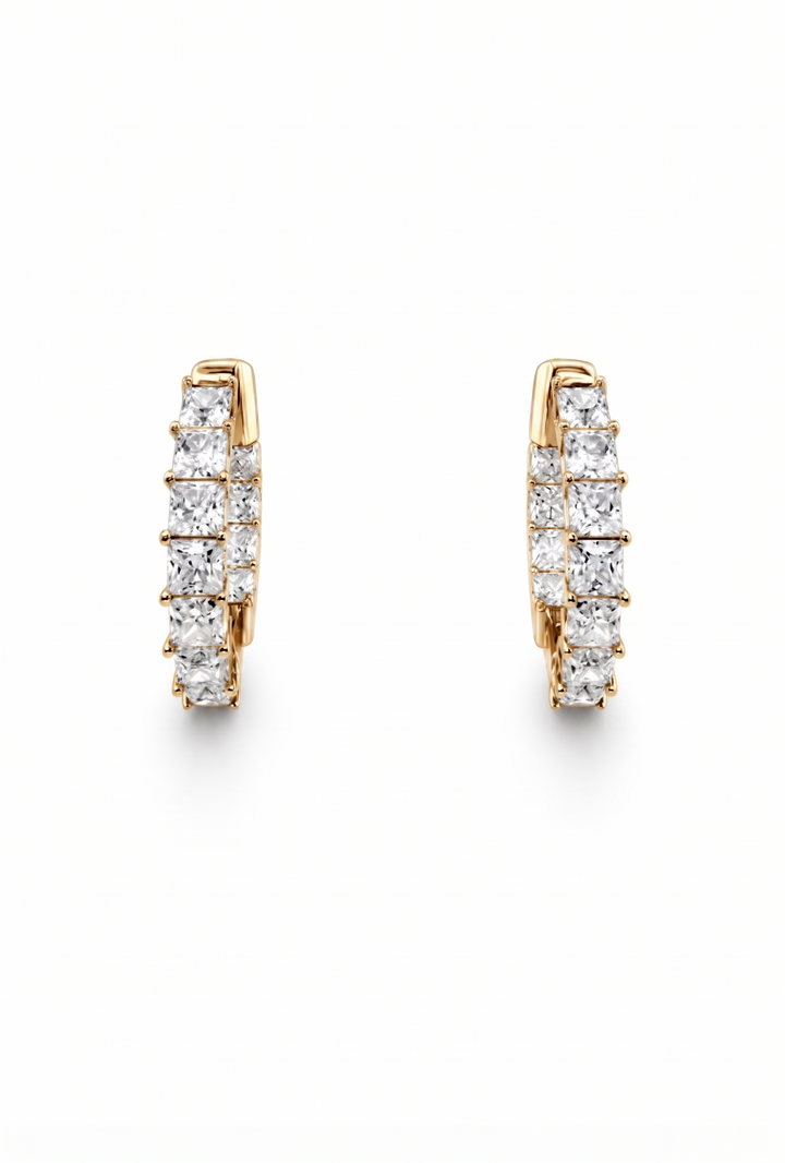 6.70 DEW Moissanite Earring in 925 Yellow Gold Plated