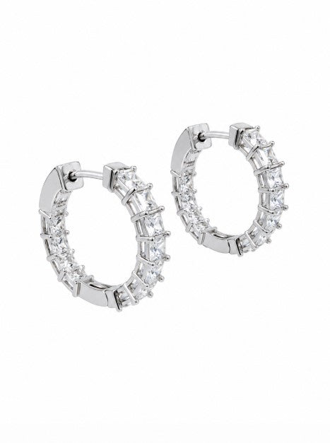 6.70 DEW Moissanite Earring in 925 Platinum Plated