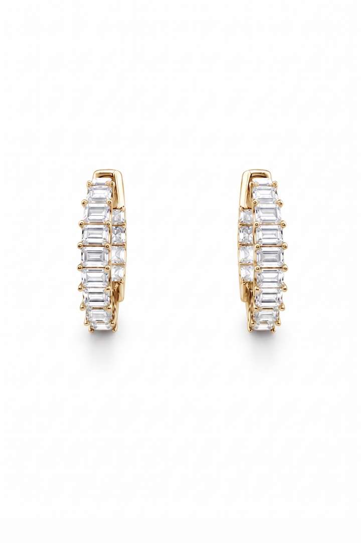 3.10 DEW Moissanite Earring in 925 Yellow Gold Plated