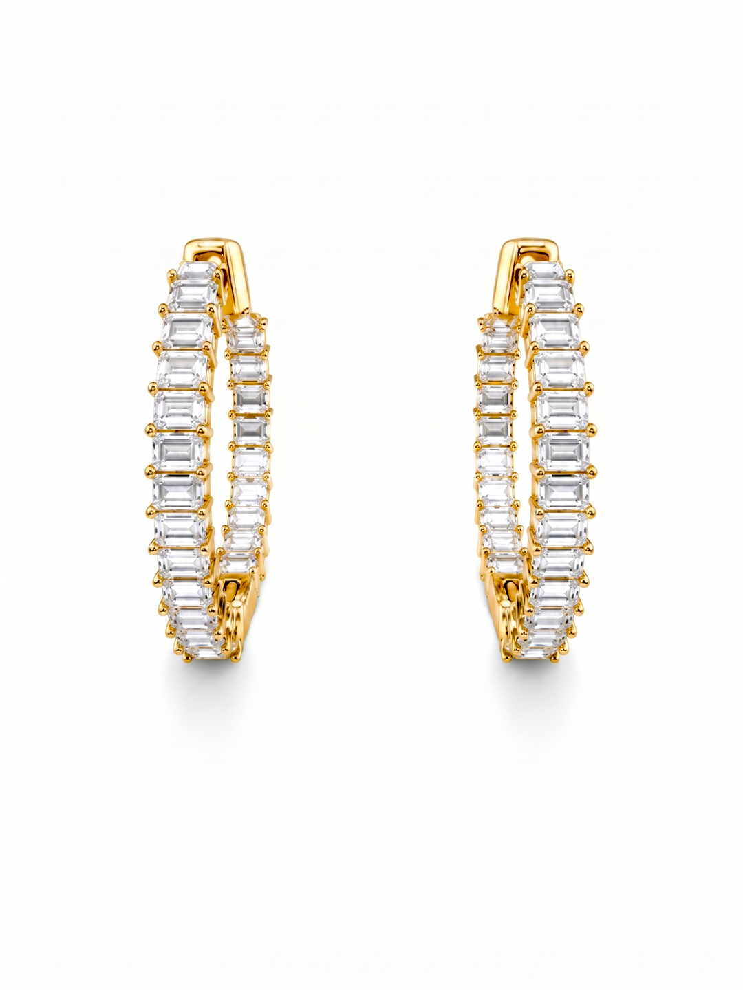 4.50 DEW Moissanite Earring in 925 Yellow Gold Plated