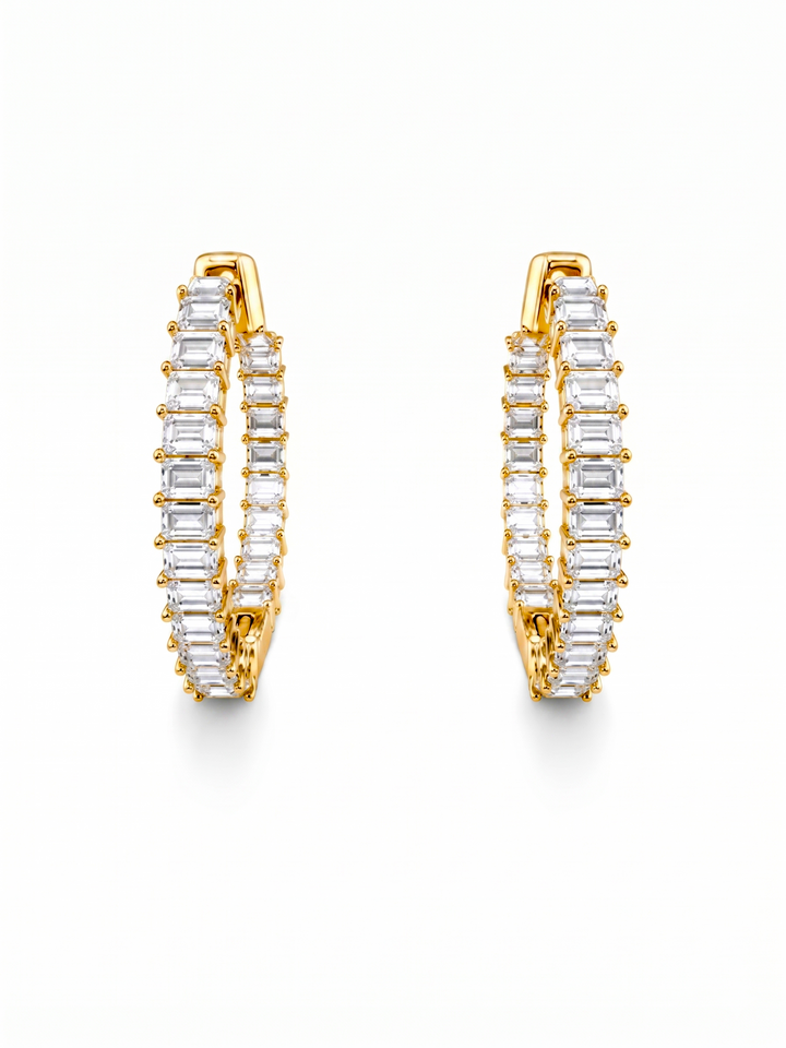 4.50 DEW Moissanite Earring in 925 Yellow Gold Plated
