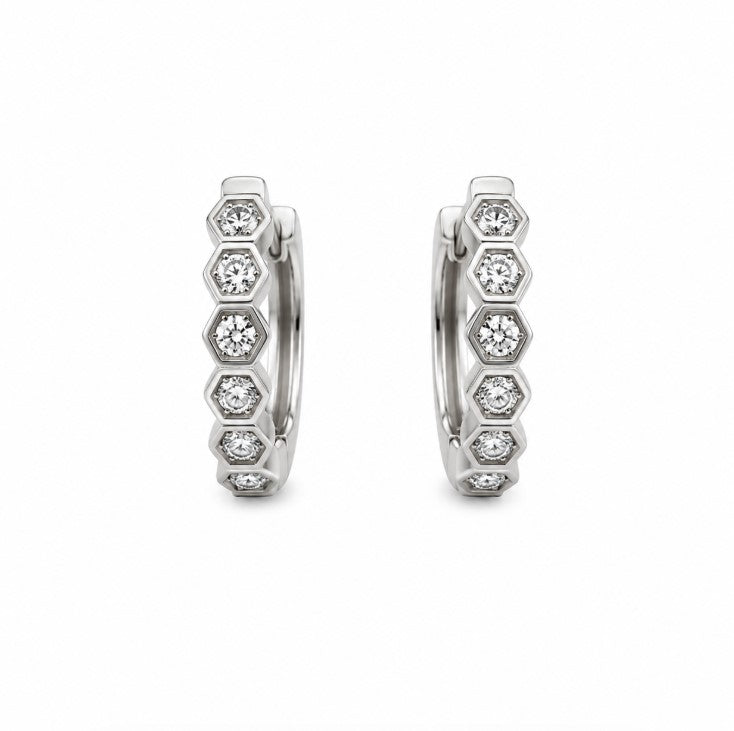 0.43 Ctw Lab Grown Diamond Earring in 925 Platinum Plated