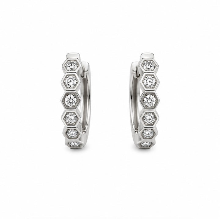 0.43 Ctw Lab Grown Diamond Earring in 925 Platinum Plated
