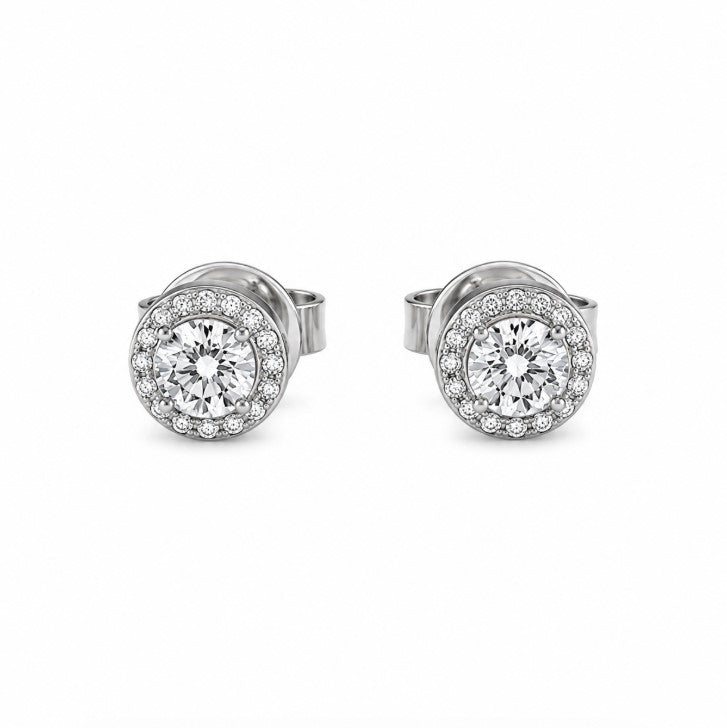 0.65 Ctw Lab Grown Diamond Earring in 925 Platinum Plated