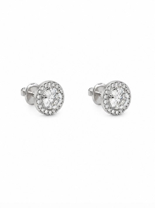 0.65 Ctw Lab Grown Diamond Earring in 925 Platinum Plated