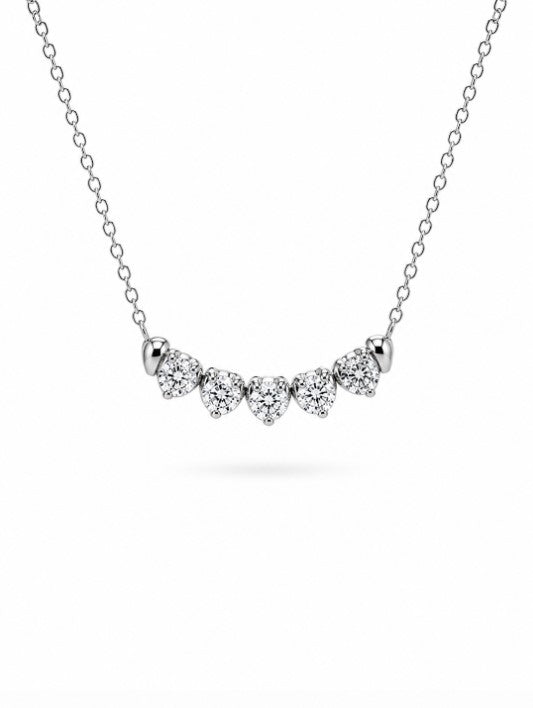 1.22 Ctw Lab Grown Diamond Necklace in 925 Platinum Plated