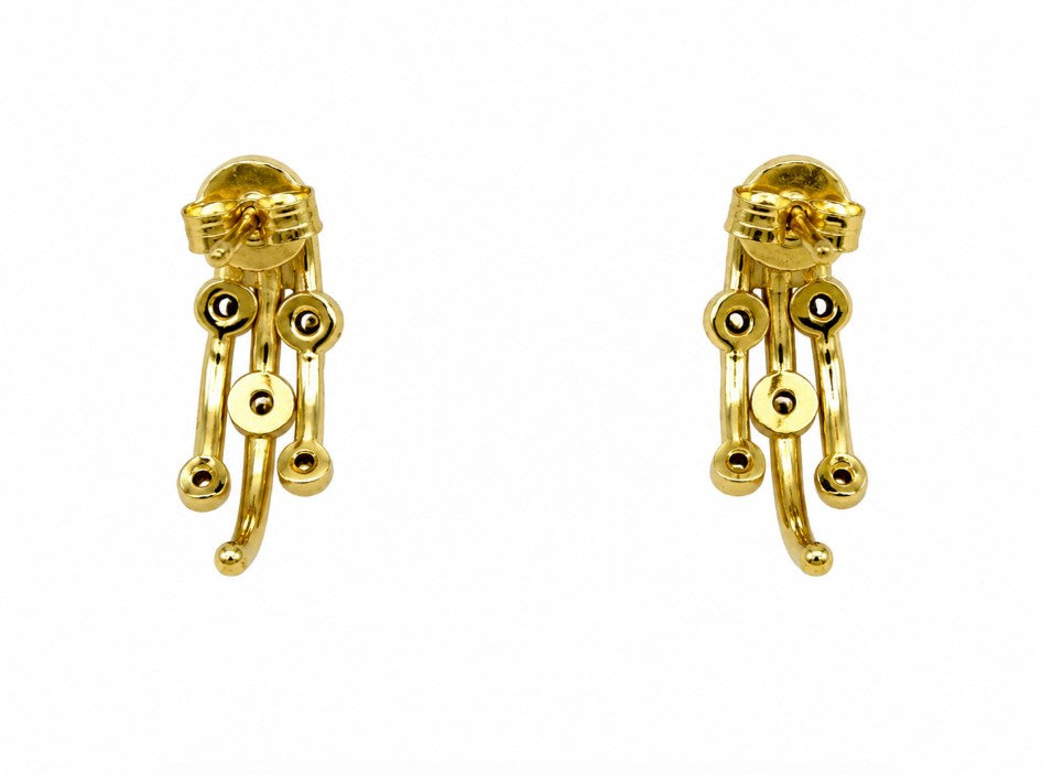 0.35 Ctw Lab Grown Diamond Earring in 925 Yellow Gold Plated
