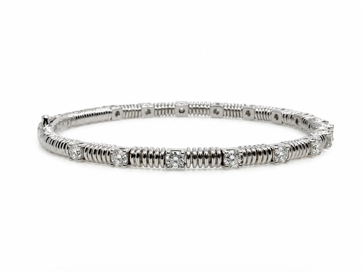1.55 Ctw Lab Grown Diamond Bangle in 925 Platinum Plated