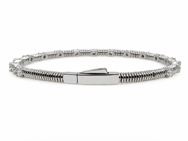 1.55 Ctw Lab Grown Diamond Bangle in 925 Platinum Plated