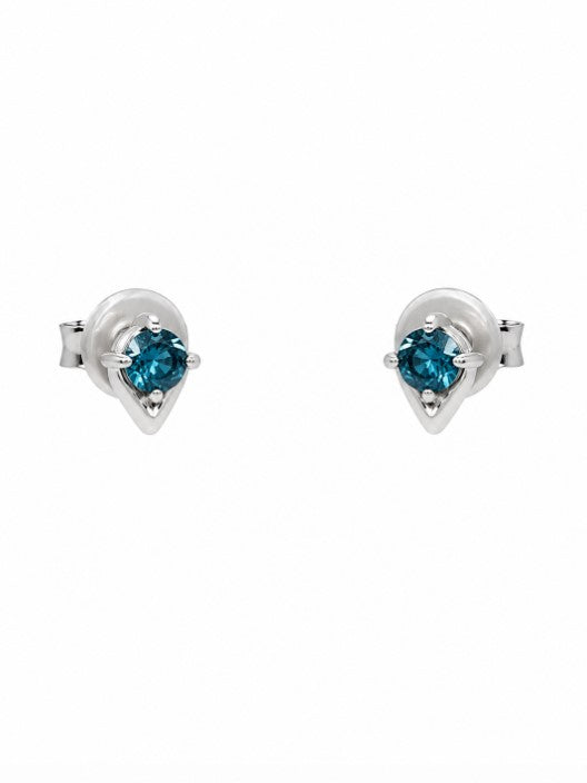 0.68 Ctw Blue Lab Grown Diamond Earring in 925 Platinum Plated