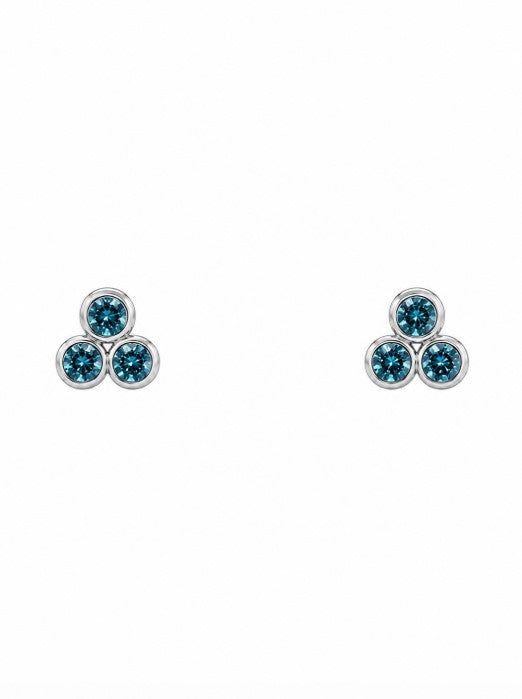 1.73 Ctw Blue Lab Grown Diamond Earring in 925 Platinum Plated