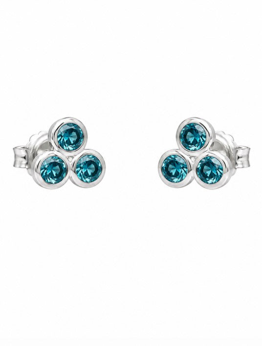 1.73 Ctw Blue Lab Grown Diamond Earring in 925 Platinum Plated