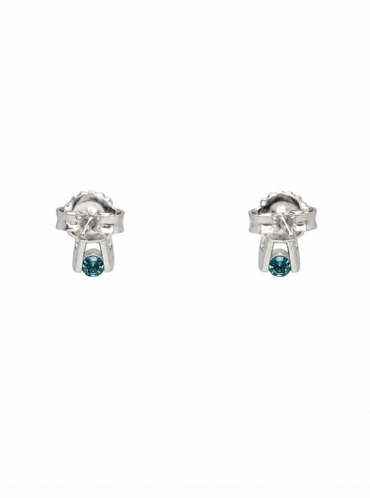 0.58 Ctw Blue Lab Grown Diamond Earring in 925 Platinum Plated