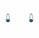 0.58 Ctw Blue Lab Grown Diamond Earring in 925 Platinum Plated