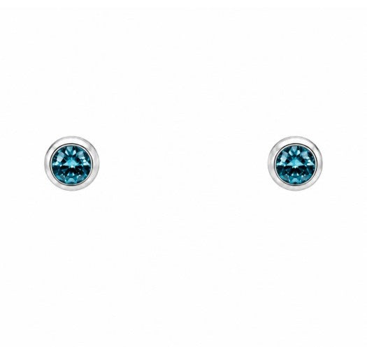 1.22 Ctw Blue Lab Grown Diamond Earring in 925 Platinum Plated