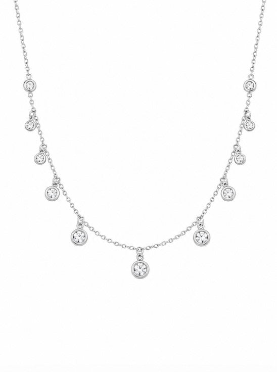 1.24 Ctw Lab Grown Diamond Necklace in 925 Platinum Plated