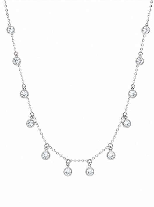 1.24 Ctw Lab Grown Diamond Necklace in 925 Platinum Plated