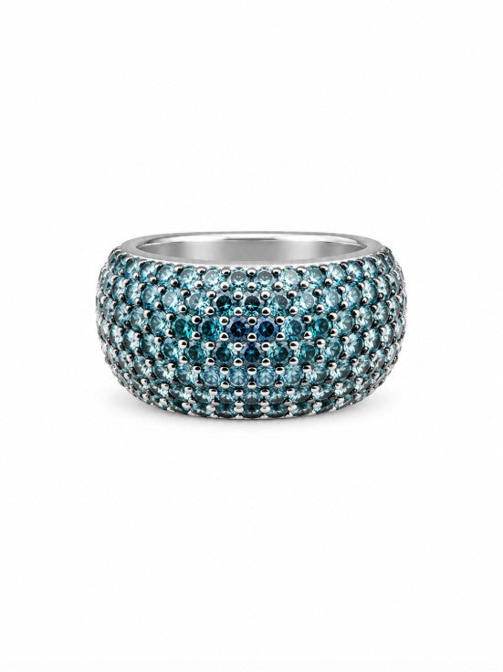 2.49 Ctw Blue Lab Grown Diamond Ring in 925 Two Tone
