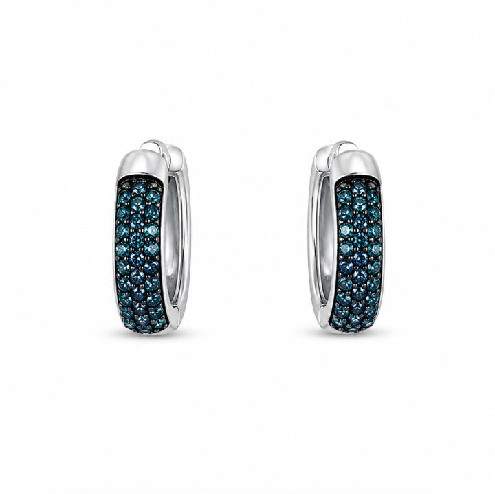 0.79 Ctw Blue Lab Grown Diamond Earring in 925 Two Tone