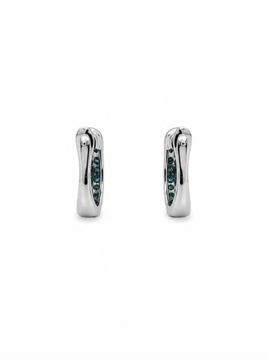 0.79 Ctw Blue Lab Grown Diamond Earring in 925 Two Tone