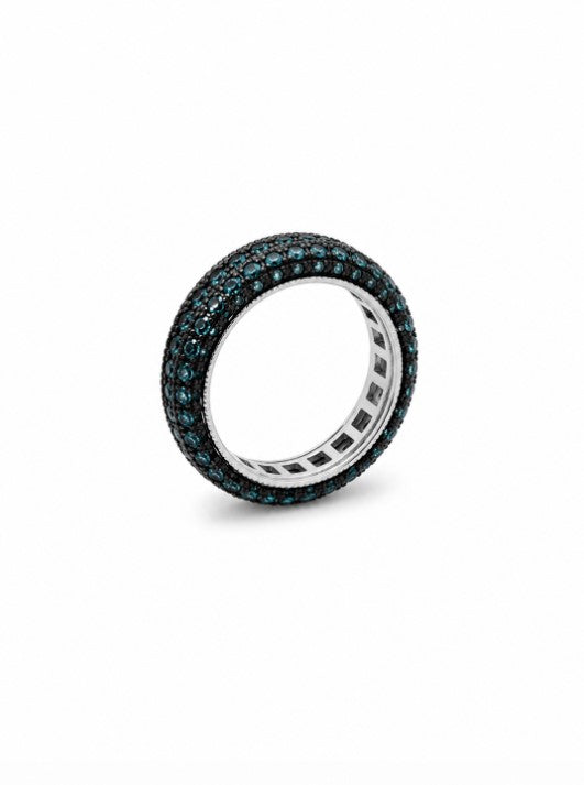 2.13 Ctw Blue Lab Grown Diamond Ring in 925 Two Tone