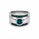 0.90 Ctw Blue Lab Grown Diamond Ring in 925 Two Tone