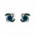 1.86 Ctw Blue Lab Grown Diamond Earring in 925 Two Tone