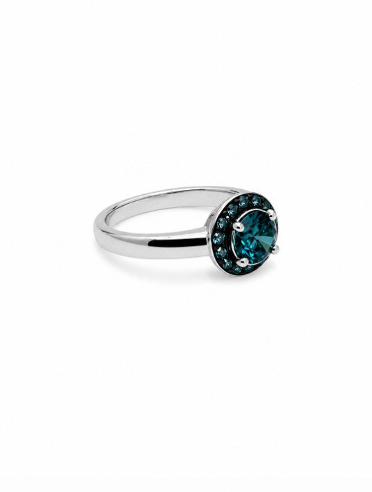 1.13 Ctw Blue Lab Grown Diamond Ring in 925 Two Tone