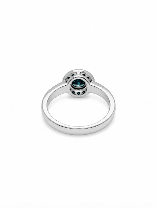 1.13 Ctw Blue Lab Grown Diamond Ring in 925 Two Tone