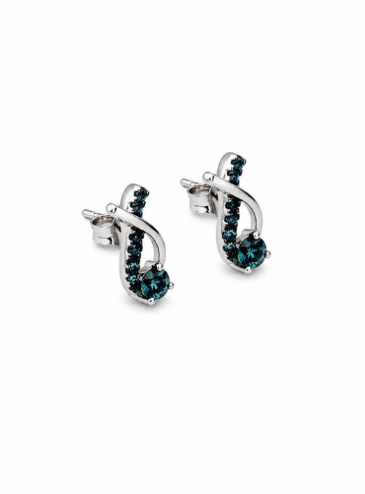 0.76 Ctw Blue Lab Grown Diamond Earring in 925 Two Tone