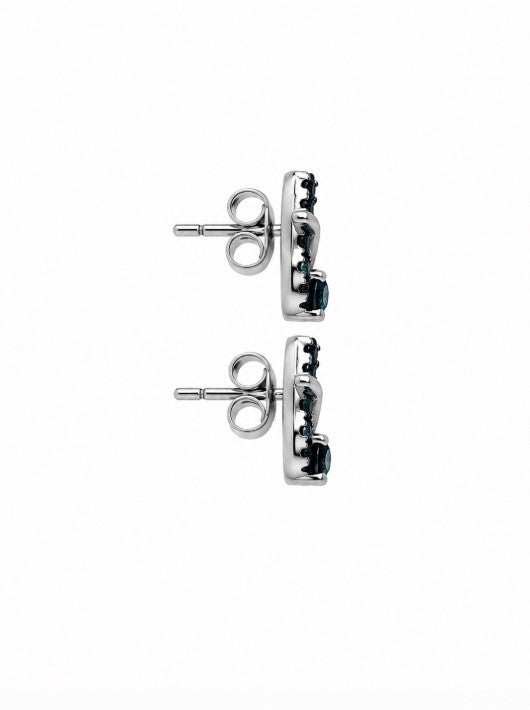 0.76 Ctw Blue Lab Grown Diamond Earring in 925 Two Tone