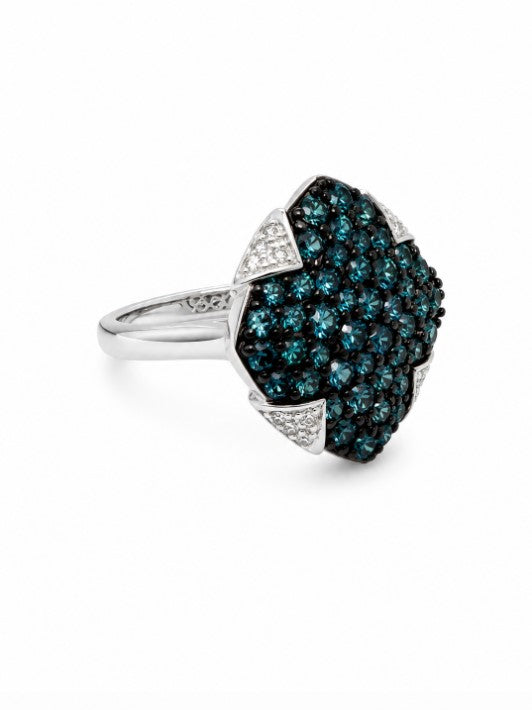 1.96 Ctw Lab Grown Diamond Ring in 925 Two Tone