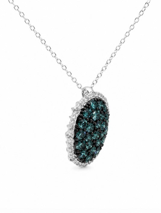 2.40 Ctw Lab Grown Diamond Pendant in 925 Two Tone