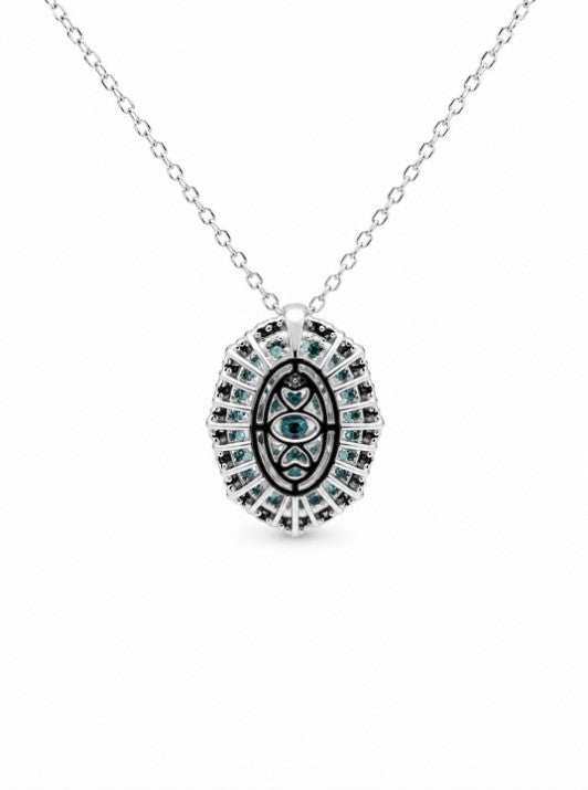 2.40 Ctw Lab Grown Diamond Pendant in 925 Two Tone