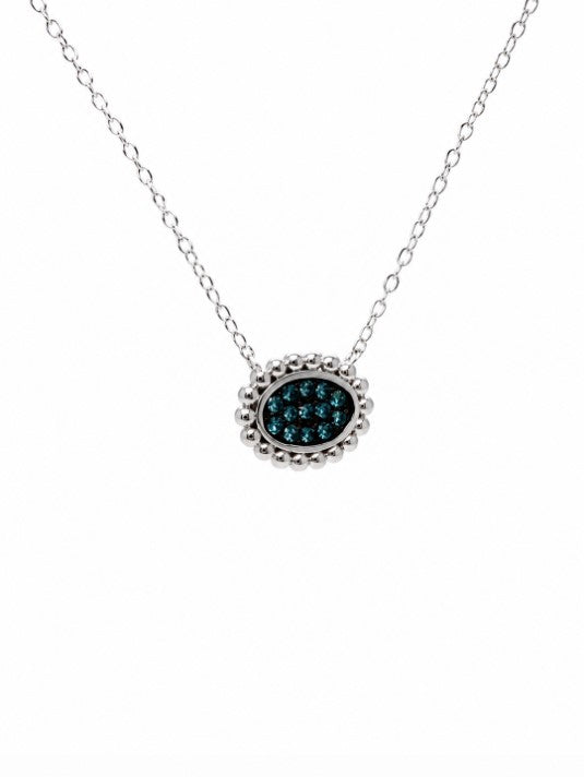 0.24 Ctw Blue Lab Grown Diamond Necklace in 925 Two Tone