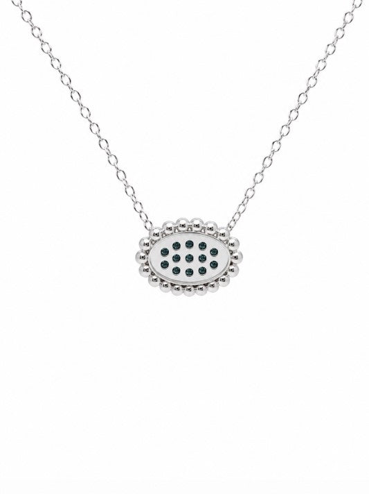 0.24 Ctw Blue Lab Grown Diamond Necklace in 925 Two Tone
