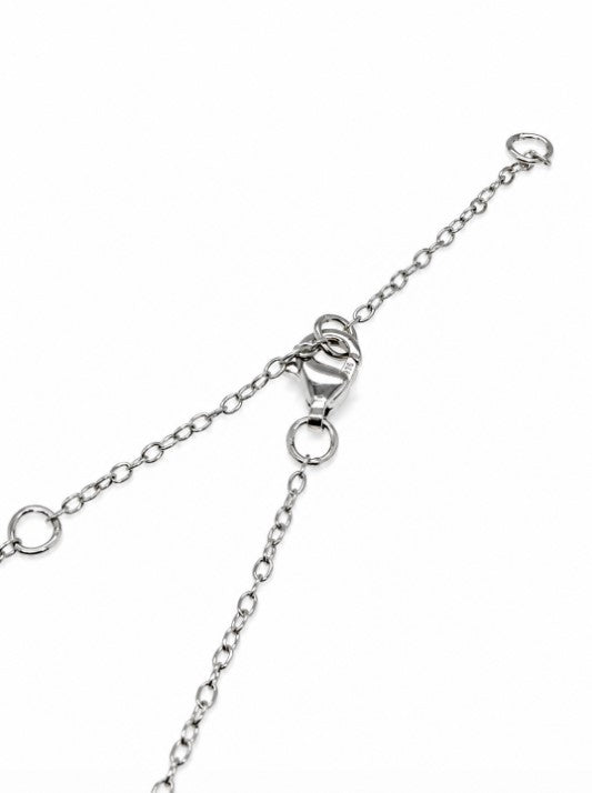 0.24 Ctw Blue Lab Grown Diamond Necklace in 925 Two Tone