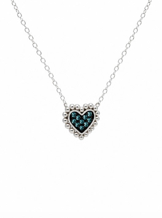 0.27 Ctw Blue Lab Grown Diamond Necklace in 925 Two Tone