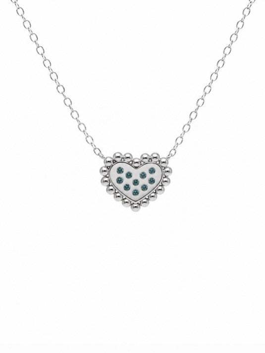 0.27 Ctw Blue Lab Grown Diamond Necklace in 925 Two Tone