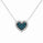 0.27 Ctw Blue Lab Grown Diamond Necklace in 925 Two Tone