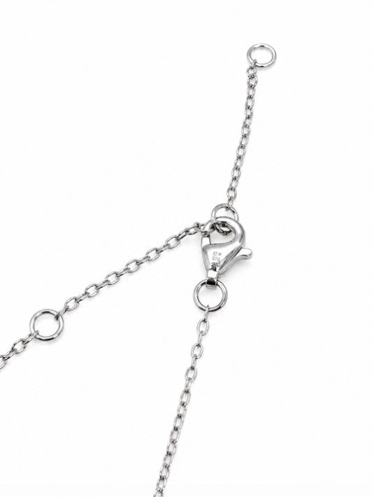 0.27 Ctw Blue Lab Grown Diamond Necklace in 925 Two Tone