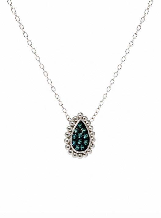 0.29 Ctw Blue Lab Grown Diamond Necklace in 925 Two Tone