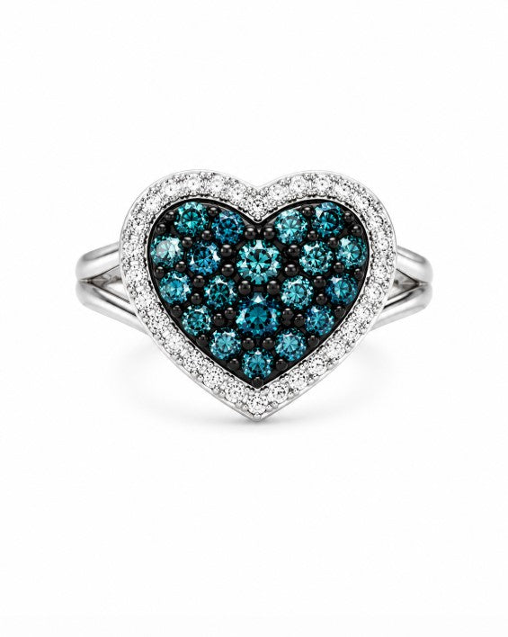 0.46 Ctw Blue Lab Grown Diamond Earring in 925 Two Tone
